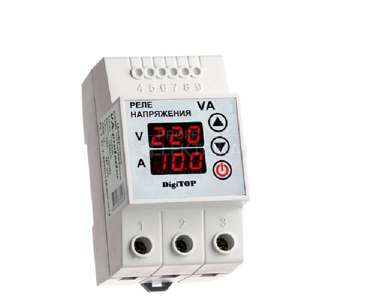 Фото Реле напруги Vp-50 із амперметром 50A (60A) Digi Top