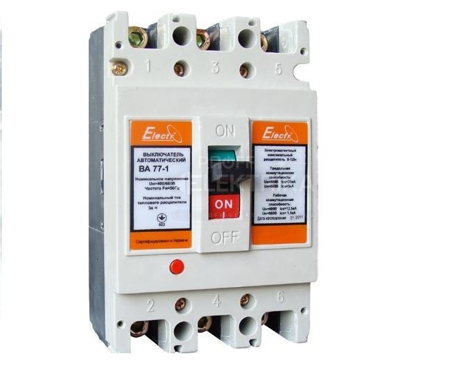 Фото Силовой автоматический выключатель BA77-1-250 160А 3P 380v Electro