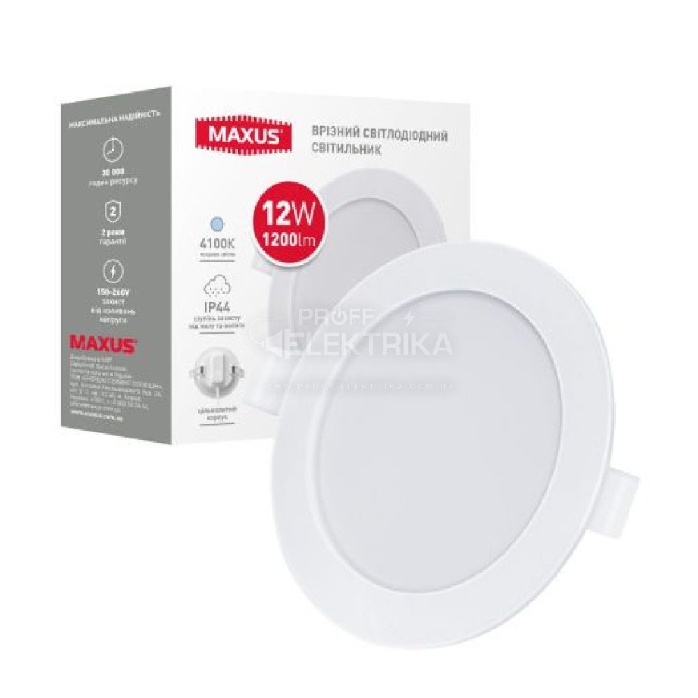 Фото Светильник LED круг 12W 4100K IP44 RDL MAXUS
