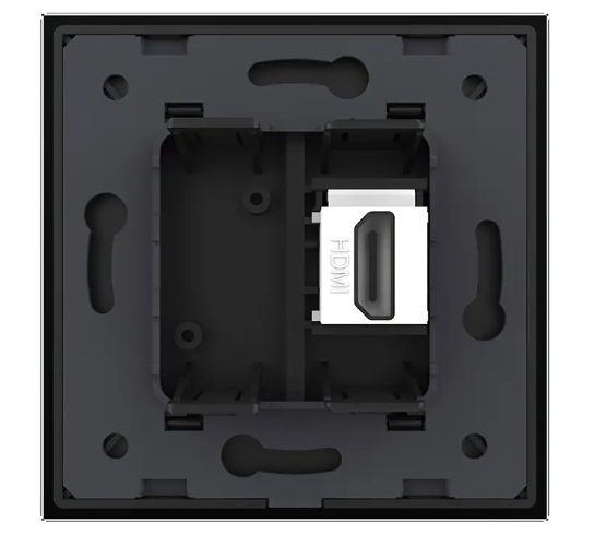 Фото 3 Розетка HDMI чорне скло Livolo