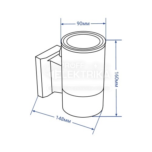Фото 2 Архитектурный накладной светильник Feron DH0701 под лампу серый