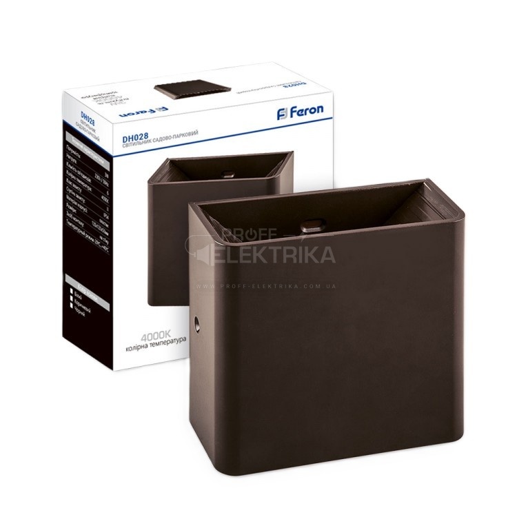 Фото Архітектурний світлодіодний накладний світильник Feron DH012 6Вт 4000K коричневий