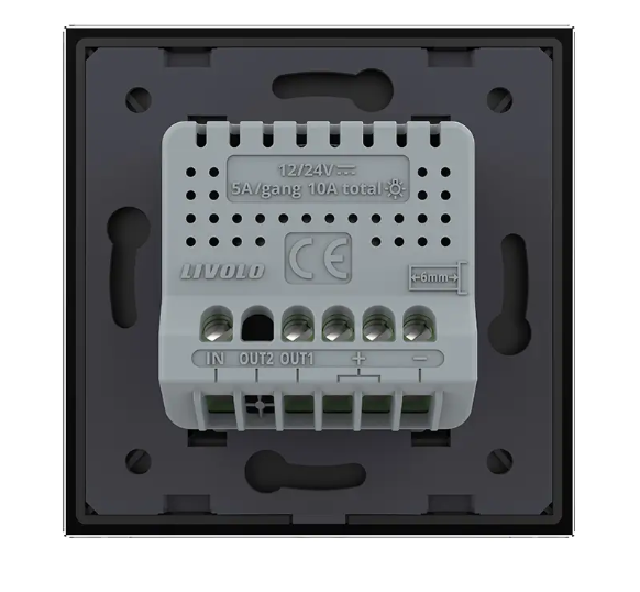 Фото 3 Сенсорная кнопка 1 сенсор 12/24V черное стекло Livolo