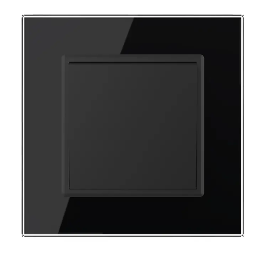 Фото Одноклавішний вимикач чорне скло Livolo