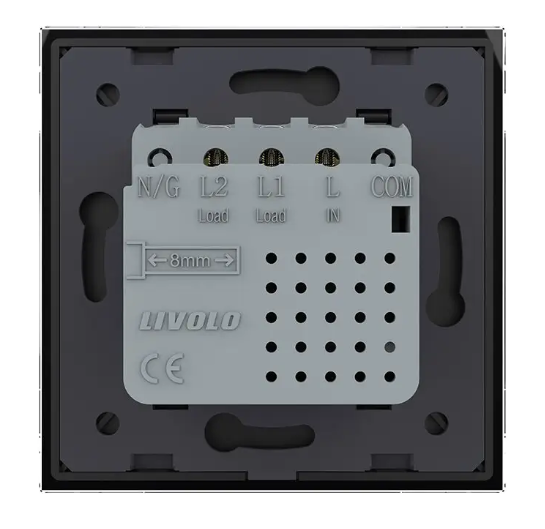 Фото 3 Сенсорний вимикач Sense 2 сенсора чорний Livolo