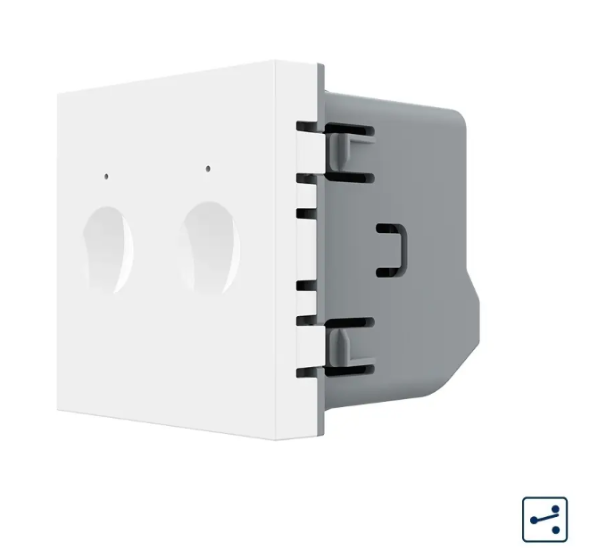 Фото Механизм сенсорный проходной/перекрестный выключатель Sense 2 сенсора белый Livolo