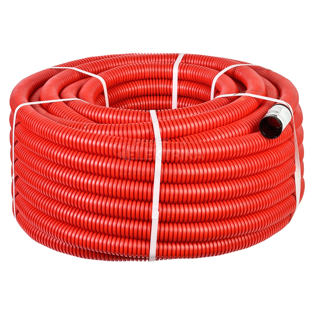 Фото 2 Труба гофрированная двустенная ДКС d110/93 красная (50м)