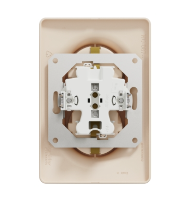 Фото 3 Розетка подвійна із заземленням зі шторками гвинтовий затискач бежева UNICA NEW Schneider Electric