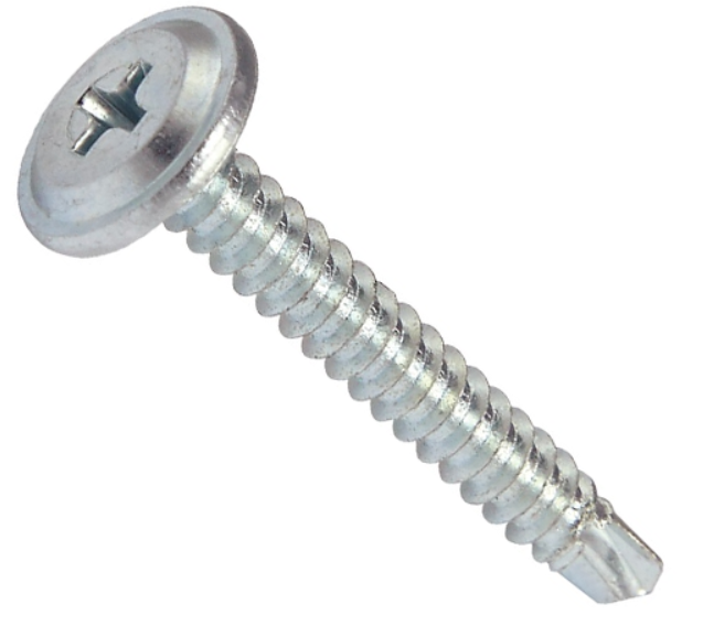 Фото Саморіз по металу із прес-шайбою цинк білий 4,2*13 WM 100 шт./уп.