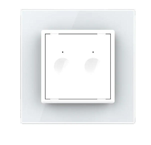 Фото Сенсорный проходной выключатель Sense 2 сенсора белое стекло Livolo