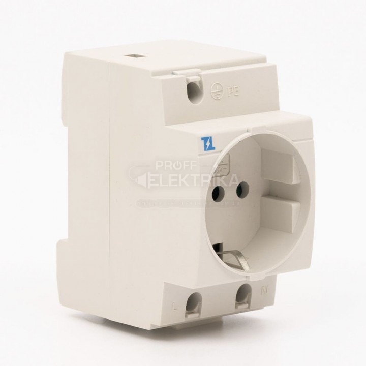 Фото розетка на DIN-рейку з заземлением АС 30 TAKEL