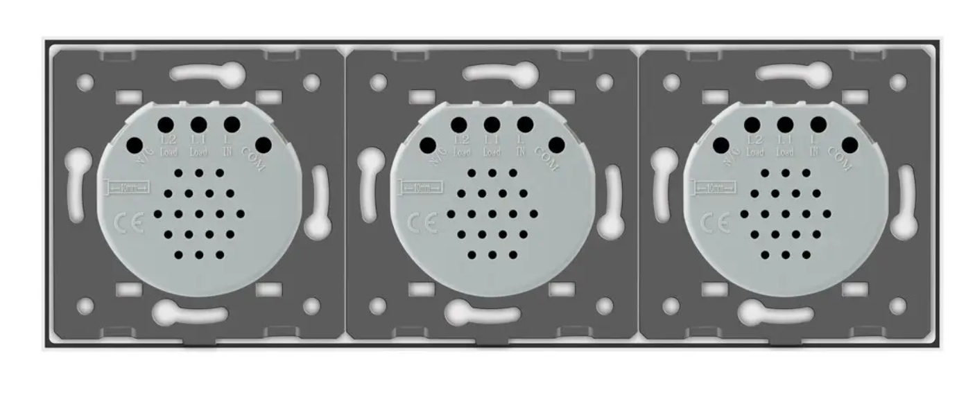 Фото 3 Розумний сенсорний ZigBee вимикач 5 сенсорів 1-2-2 біле скло Livolo