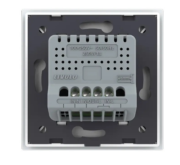 Фото 4 Бесконтактный выключатель Sense 1 сенсор белое стекло Livolo