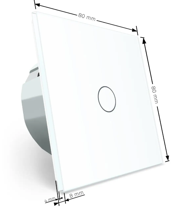 Фото 4 Сенсорный выключатель 1 сенсор 12/24В белое стекло Livolo