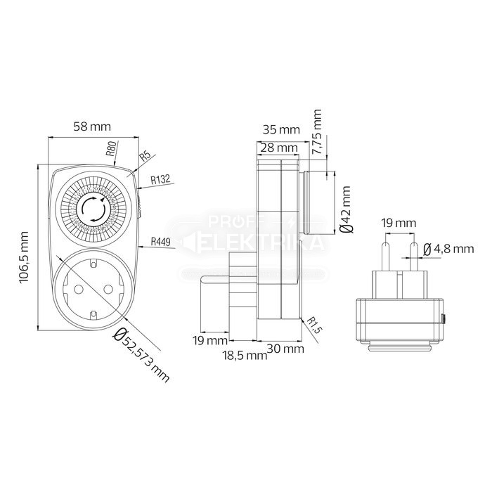 Фото 2 Механічний добовий таймер TIMER-1 Horoz