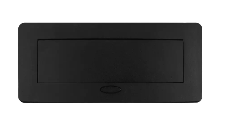 Фото 3 Порожній висувний люк для розеток на 3 модулі з плавним відкриттям чорний Livolo