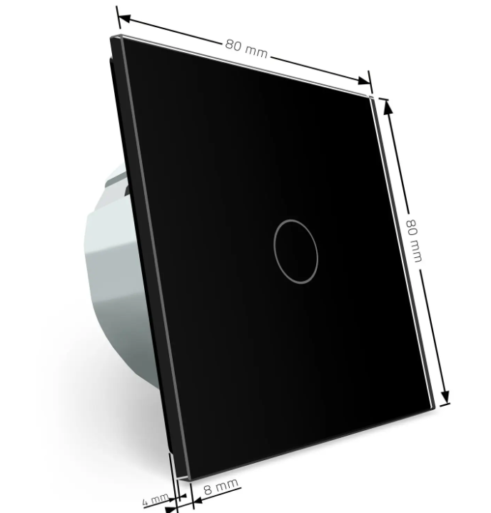 Фото 4 Розумний сенсорний ZigBee вимикач 1 сенсор чорне скло Livolo