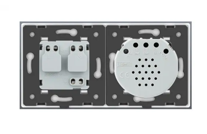 Фото 4 Бесконтактный выключатель 1 сенсор 1 розетка белое стекло Livolo