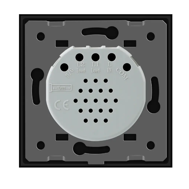 Фото 3 Сенсорний прохідний димер 1 сенсор чорне скло Livolo