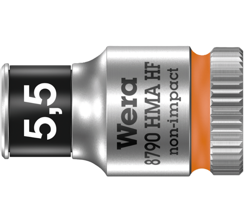 Фото Торцева головка WERA Zyklop 1/4" 8790 HMA HF з фіксуючою функцією 05003720001 5.5x23.0 мм