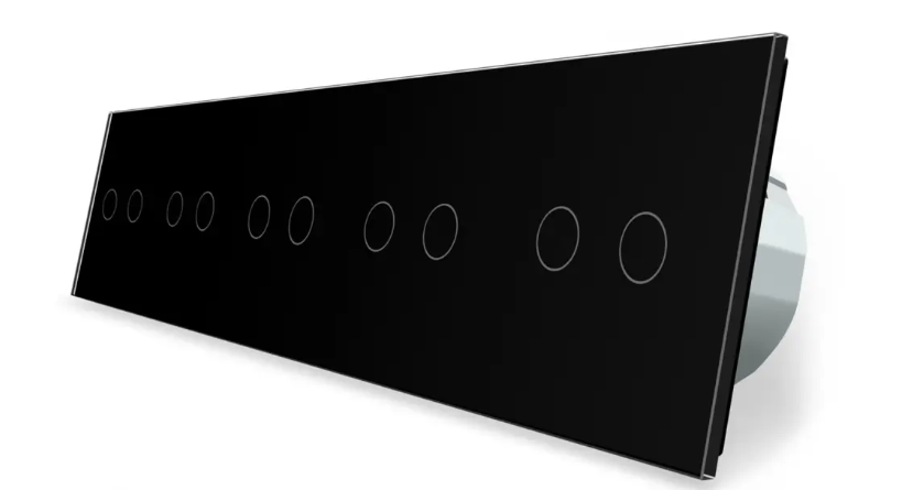 Фото Розумний сенсорний ZigBee вимикач 10 сенсорів 2-2-2-2-2 чорне скло Livolo