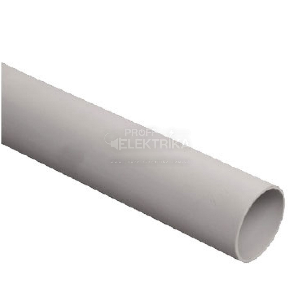Фото труба гладкая жесткая d40 (24м)  серая IEK
