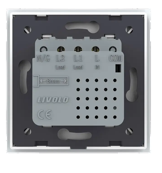 Фото 3 Сенсорный выключатель Sense 2 сенсора белый Livolo