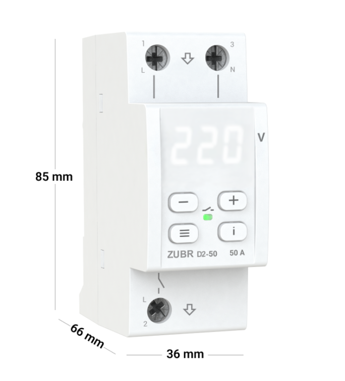 Фото 2 Реле напруги ZUBR D2 50А