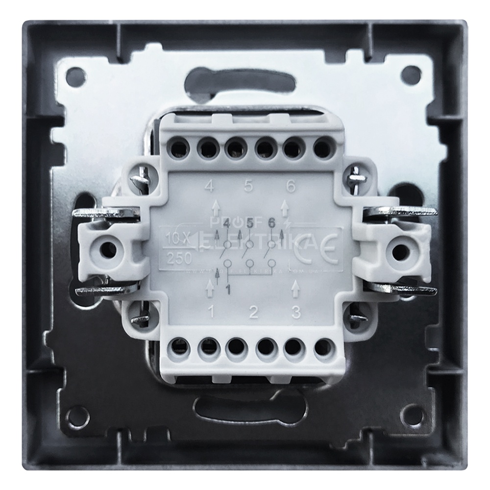 Фото 2 Выключатель трехклавишный внутренний ARINA черный