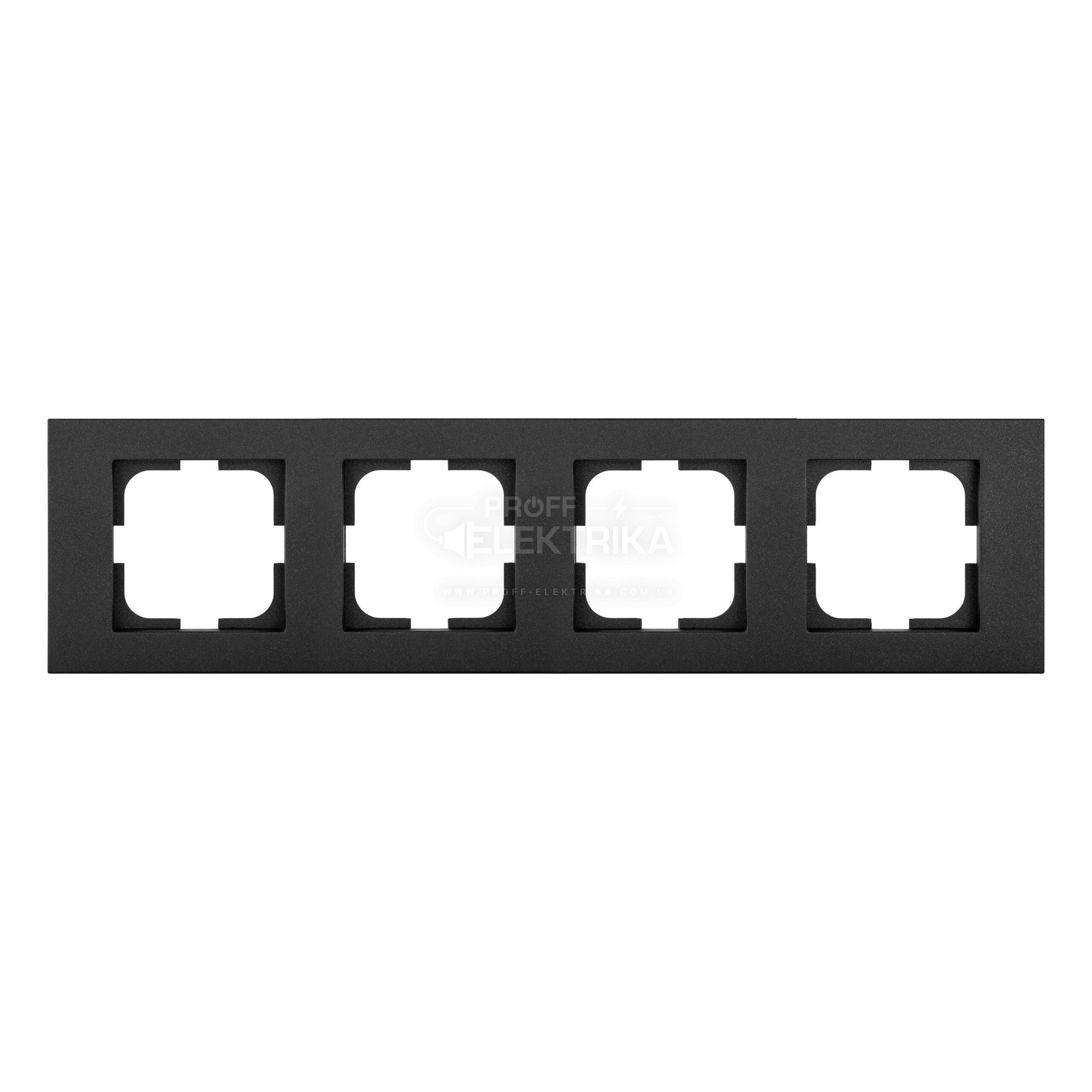 Фото Рамка 4 поста Черный металлик GRANO
