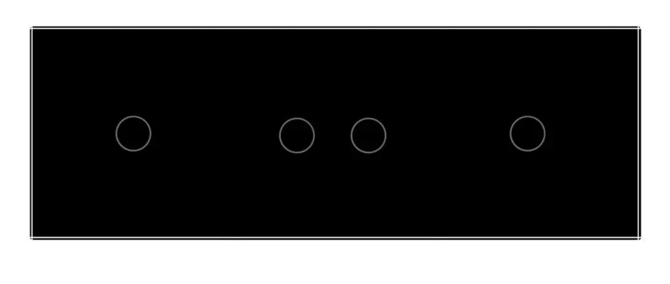 Фото 2 Розумний сенсорний ZigBee вимикач 4 сенсора 1-2-1 чорне скло Livolo