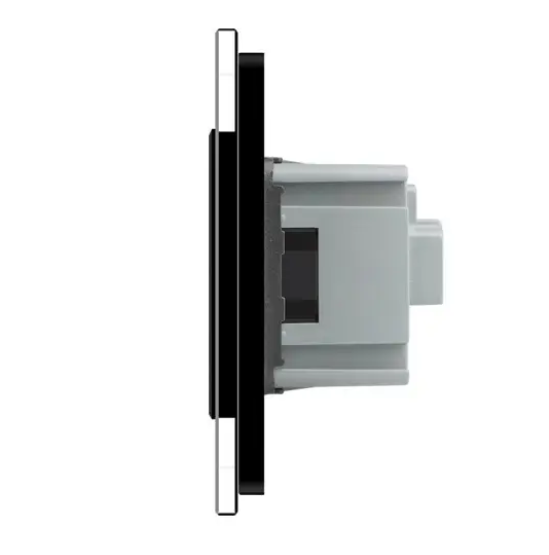 Фото 3 Розумний сенсорний прохідний вимикач ZigBee 1 сенсор 2 розетки чорне скло Livolo