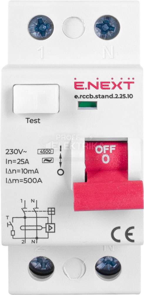 Фото Диференціальне реле ПЗВ (ПЗВ) 2P 25А 30мА E-NEXT