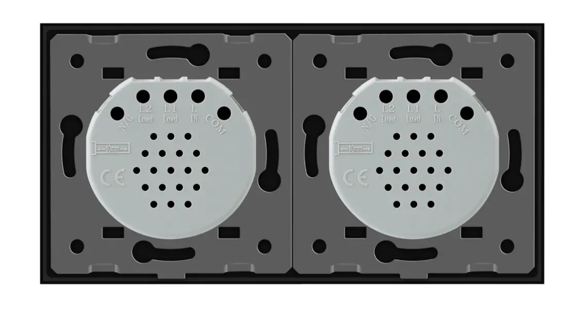 Фото 4 Розумний сенсорний прохідний вимикач ZigBee 4 сенсора 2-2 чорне скло Livolo