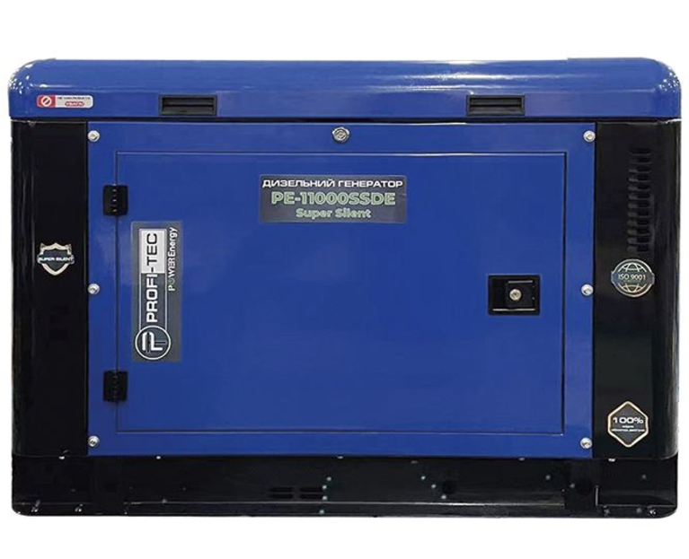 Фото Генератор дизельний PROFI-TEC PE-11000SSDE 12,5 кВа/10,0 кВт 220В двухцилиндровый