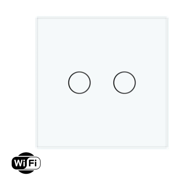 Фото 2 Розумний сенсорний прохідний вимикач Wi-Fi 2 сенсора біле скло Livolo