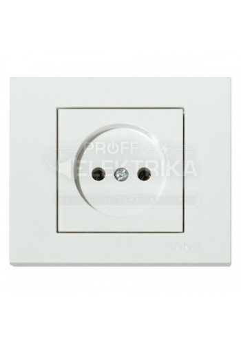 Фото Розетка одинарна без заземлення Біла GRANO