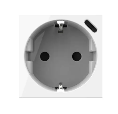 Фото 2 Механізм електрична розетка з USB Type-C Power Delivery 18 Вт білий Livolo