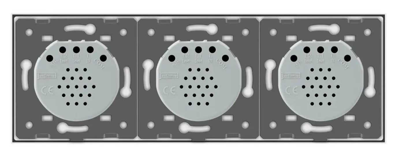 Фото 4 Сенсорный выключатель 5 сенсоров 2-1-2 белое стекло Livolo