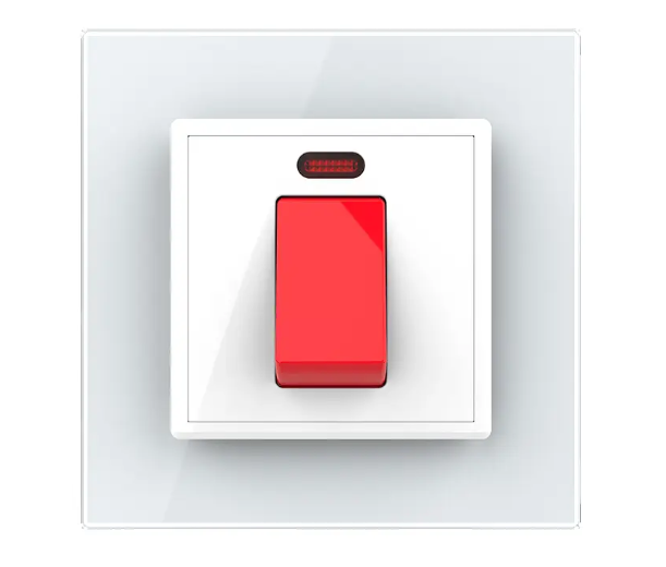 Фото Майстер вимикач 20 А біле скло Livolo