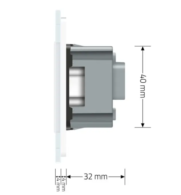 Фото 6 Умный сенсорный ЕС выключатель 1 сенсор 1 розетка белое стекло Livolo