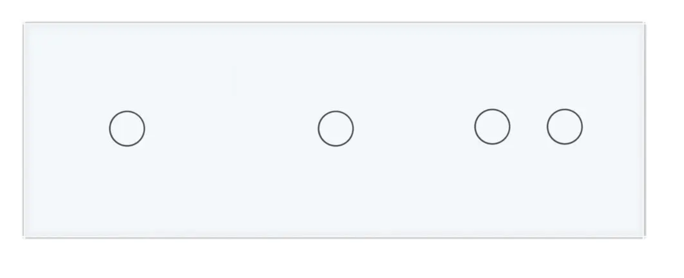 Фото Умный сенсорный ZigBee выключатель 4 сенсора 1-1-2 белое стекло Livolo