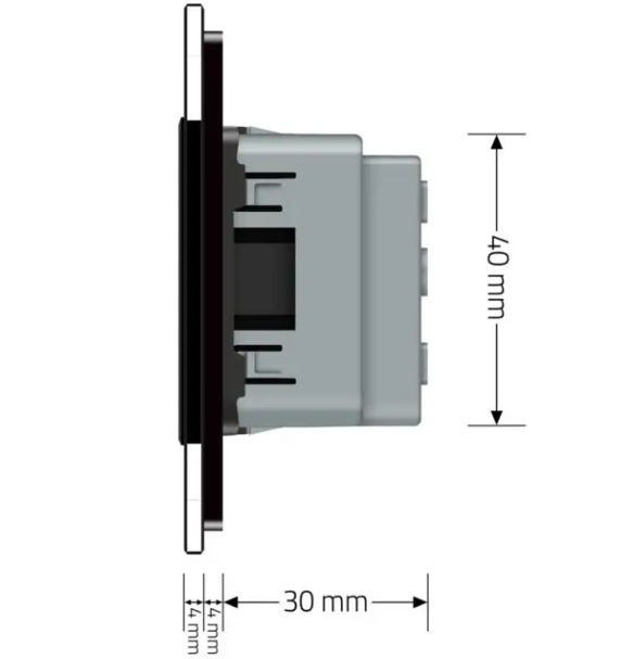 Фото 5 Розетка двойная с заземлением черное стекло Livolo