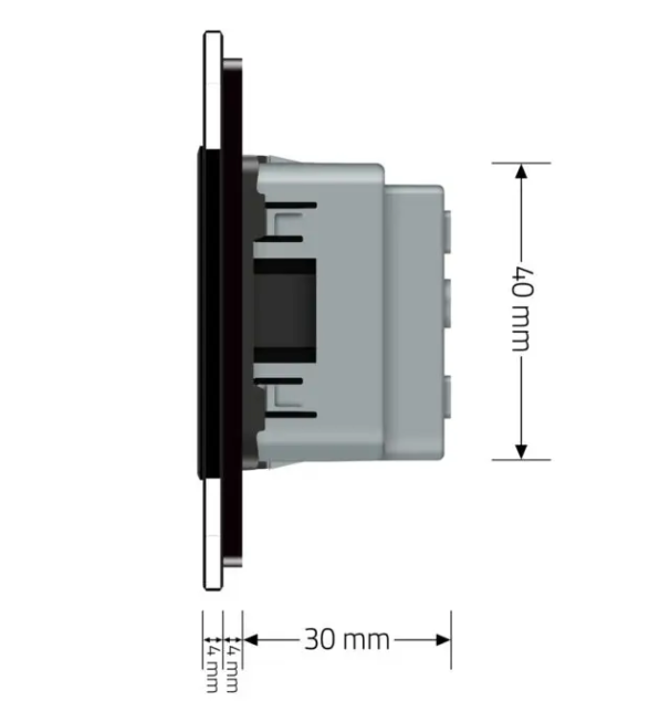 Фото 5 Розетка чотиримісна із заземленням чорне скло Livolo