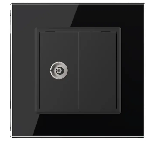 Фото 2 Розетка телевизионная черное стекло Livolo