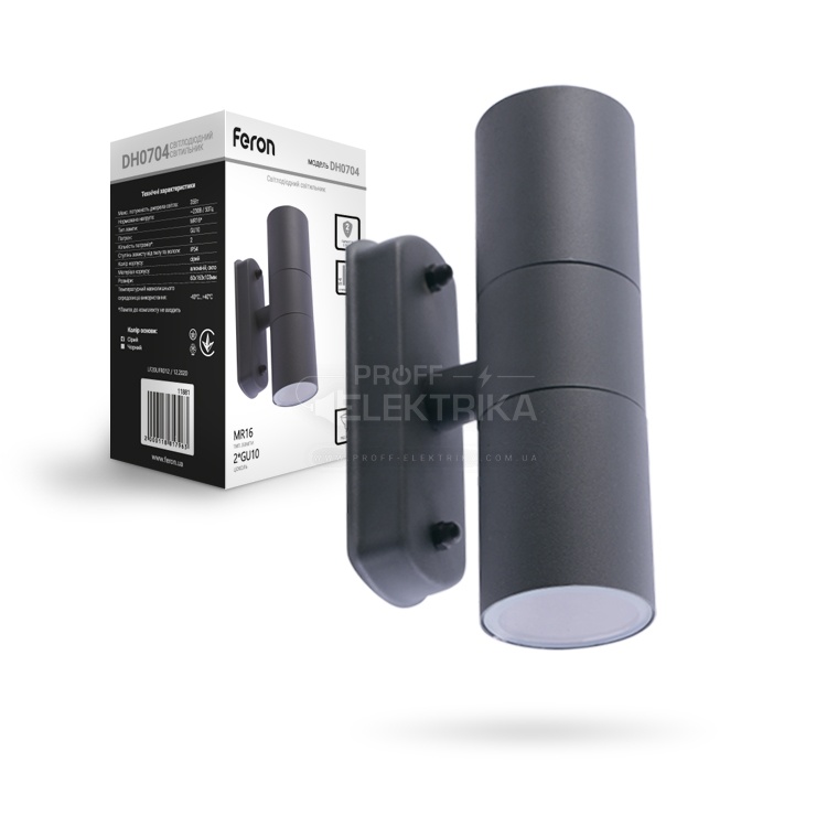 Фото 2 Светильник настенный монтаж GU10 IP54 DH0704 Серый FERON