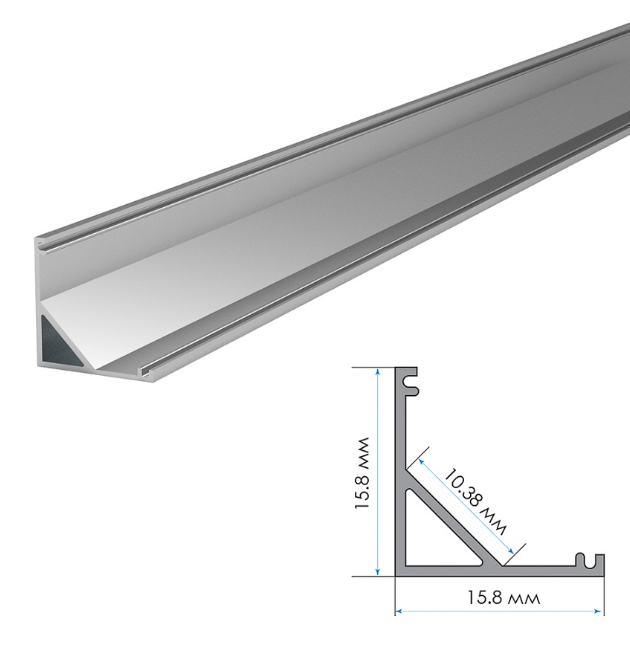 Фото 2 Профиль ПФ-9 угловой 2м  + рассеиватель
