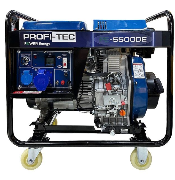 Фото Генератор дизельний PROFI-TEC PE-5500DE 5,0-5,5кВт 100% медь
