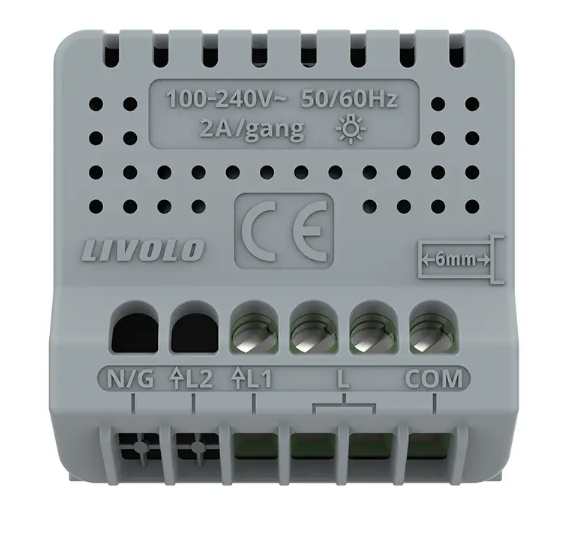 Фото 4 Механизм сенсорный проходной/перекрестный выключатель Sense 1 сенсор черный Livolo