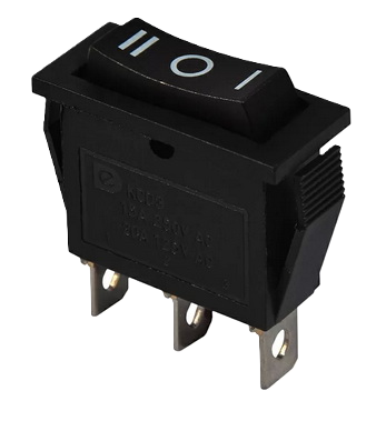 Фото Кнопка на 1 выключатель 3 контакта на 3 положения узкая Б/Ф